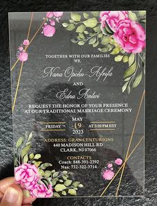Invitations de mariage givrées <span class=keywords><strong>d</strong></span>écoupées au laser personnalisées de luxe en plexiglas impression UV <span class=keywords><strong>carte</strong></span> <span class=keywords><strong>d</strong></span>'<span class=keywords><strong>invitation</strong></span> de mariage en acrylique avec boîte - Product Image 5