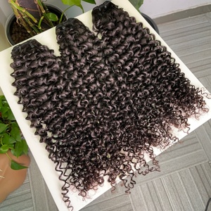 ผมมนุษย์แท้แบบ Afro Kinky Curly สีดำธรรมชาติจากบราซิล แบบดิบ ไม่ผ่านการแปรรูป  ถักทอสองชั้น  แบบ Remy Hair - Product Image 4