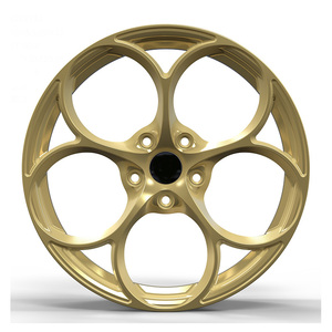 Cerchi per Auto 18-23 Pollici 5x98/5x120 in Alluminio Forgiato, Design Concavo Dorato di <span class=keywords><strong>Lusso</strong></span>, ET 25mm per <span class=keywords><strong>Alfa</strong></span> <span class=keywords><strong>Romeo</strong></span> Giulia - Product Image 2