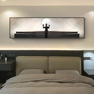 Peinture murale élégante en porcelaine cristalline représentant une silhouette de ballerine sur scène, idéale pour la décoration du salon. - Product Image 2