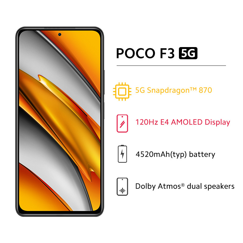Xiaomi POCO F3 5G - 8GB RAM, 256GB Storage, 120hz Display