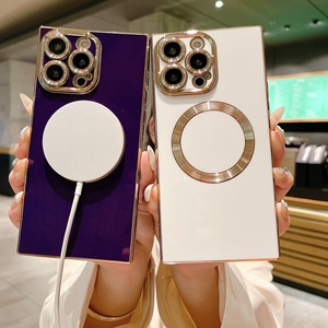 Fantaisie Mode Solide Couleur <span class=keywords><strong>Carré</strong></span> Galvanoplastie Doux TPU Téléphone étui pour <span class=keywords><strong>iphone</strong></span> 15/14/13/12 Pro Max Couverture - Product Image 2