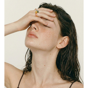 JINYOU 5115 絶妙なマルチカラー ユニセックス 天然石ビーズリング ステンレススチールアクセント付き伸縮性リング ギフトに - Product Image 4