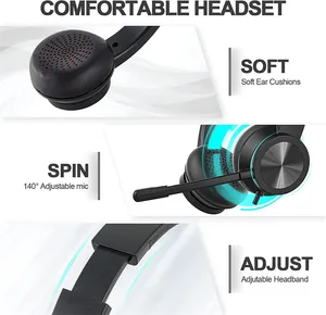 Headsets With Microphones On-Ear Wired USB Headset With Noise Cancelling Microphone Computer Headphones For Laptop PC Usb Stereo Wired Headset