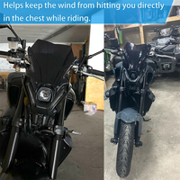 Kaca Depan Sepeda Motor Fairing Parabrezza Flyscreen Spoiler Udara Deflektor Angin untuk YAMAHA MT09 FZ-09 2021-2023
