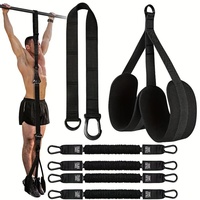 Banda de resistencia de látex con asas dobles para barra, para uso en interiores y en casa, herramienta de entrenamiento de fitness para hombres, para moldear el cuerpo.