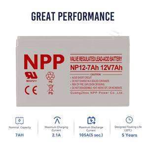 Batería Recargable AGM SLA NPP de 12V 7Ah con Terminales F1 para Sistema de <span class=keywords><strong>Alarma</strong></span> de Seguridad <span class=keywords><strong>ADT</strong></span>, UPS, Verizon Fios Box, etc. - Product Image 6