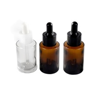 30ml Huile Essentielle Sérum Épaule Plate Givré Transparent Ambre Emballage Cosmétique Flacon compte-gouttes en verre
