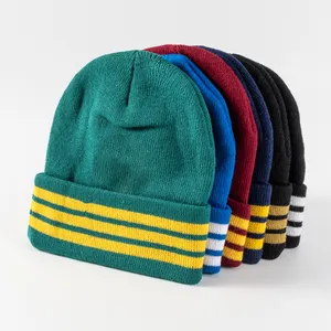 कस्टम लेबल डिजाइन 100% बुना सर्दियों टोपी समर्थन अनुकूलन के साथ ऊन सर्दियों के बीनियों