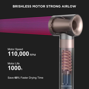 Secador de pelo automático de aire caliente de alta velocidad, cepillo iónico sin escobillas 6 en 1, cepillo de aire caliente, secador de pelo, rizador de pelo. - Product Image 3