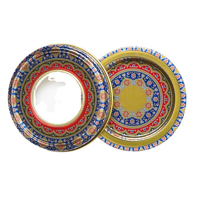 Saffron Tinplate Box Wholesale Empty Round Metal RTS 7.5*2cm Food Saffron Packaging Jiangxi F1 Metal Tin with Window 6 Inches