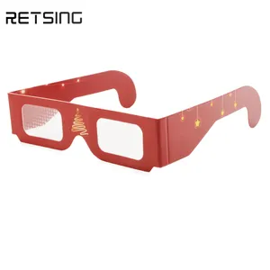 파티 종이 3D 안경 사용자 정의 로고 불꽃 회절 안경