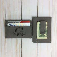 Dompet Kartu Kantor Kulit Sintetis Kosong yang Dapat Dilaser dengan Logo Kustom