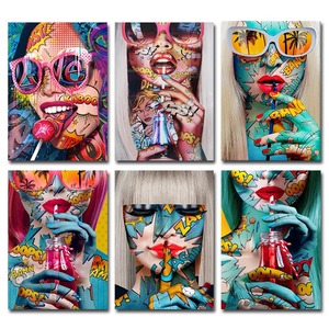 Graffiti astratti Cool ragazza arte della parete <span class=keywords><strong>Poster</strong></span> moderno Pop Sexy donna pittura di tela soggiorno <span class=keywords><strong>camera</strong></span> <span class=keywords><strong>da</strong></span> <span class=keywords><strong>letto</strong></span> decorazione per la casa immagine murale - Product Image 2