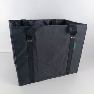 Sacs d'épicerie réutilisables, sacs de courses réutilisables résistants, grands sacs fourre-tout recyclés, pliables avec longues poignées et fond rigide - Product Image 4