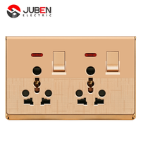 Prise murale en matériau PC plaqué or, norme britannique 16A avec ports USB, design moderne pour la maison, l'hôtel, vente en gros