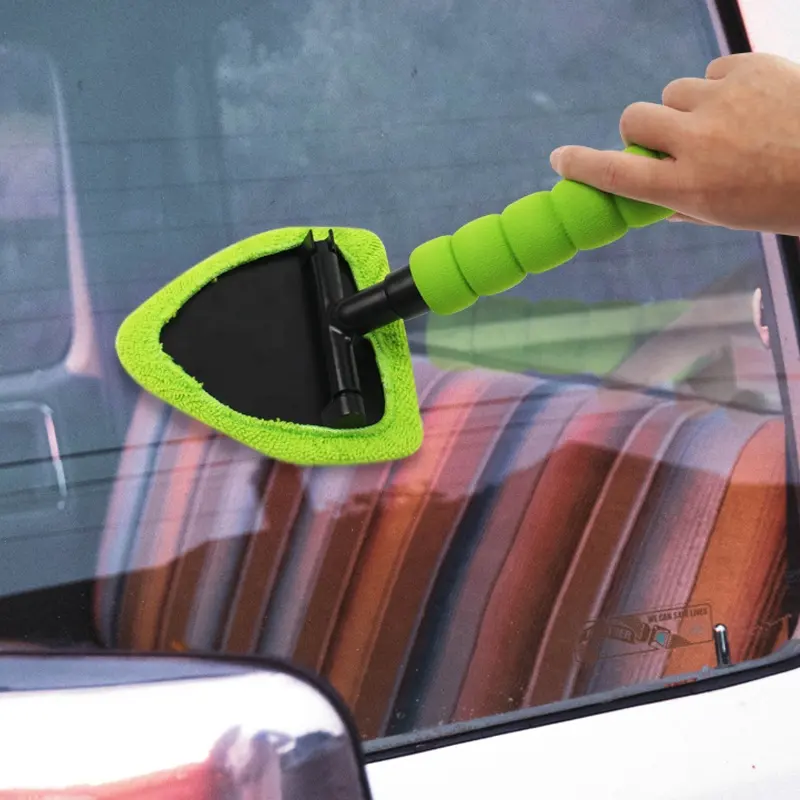 Microfiber Auto Ruit Reiniging Tool Met Wasbare Doek Pad Hoofd Uitschuifbaar Handvat En Spuitfles Voor Auto Glazen Voorruit