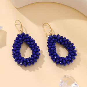 Wholesale Trendy Women's <strong>Dangle</strong> <strong>Earrings</strong> Handmade Crystal Beads Jewelry Threading Style <strong>Small</strong> Size Multi-Colors Water Drop - Product Image 3