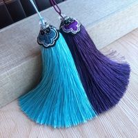 Gorros bordados a máquina de estilo chino con flecos de poliéster Borlas de rayón Llaveros Bolsa Borlas colgantes Perchas de coche Borlas