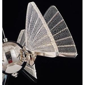 Lustre de chambre à coucher LED <span class=keywords><strong>en</strong></span> titane argent, papillon d'art <span class=keywords><strong>en</strong></span> <span class=keywords><strong>plexiglas</strong></span> de forme irrégulière - Product Image 6