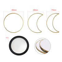 Lot de 5 Miroirs Muraux Décoratifs en Verre au Design Naturel, Cadre en Plastique, Miroir Phases de Lune pour Décoration Intérieure