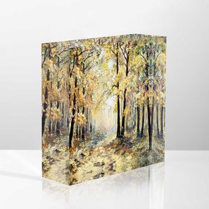 Decorazione in Acrilico Trasparente NOHSHE, Cuore Rosso su Albero, Regalo per San Valentino, Festa della Mamma, Inaugurazione Casa, Addio, per Colleghi, Rettangolare - Product Image 3