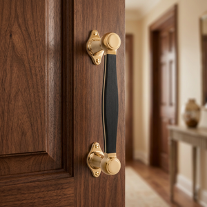 Poignée de porte décorative en laiton de haute qualité, dorée et noire, quincaillerie durable pour cuisine, armoire, salle de bain, salon, maison, bureau - Product Image 3