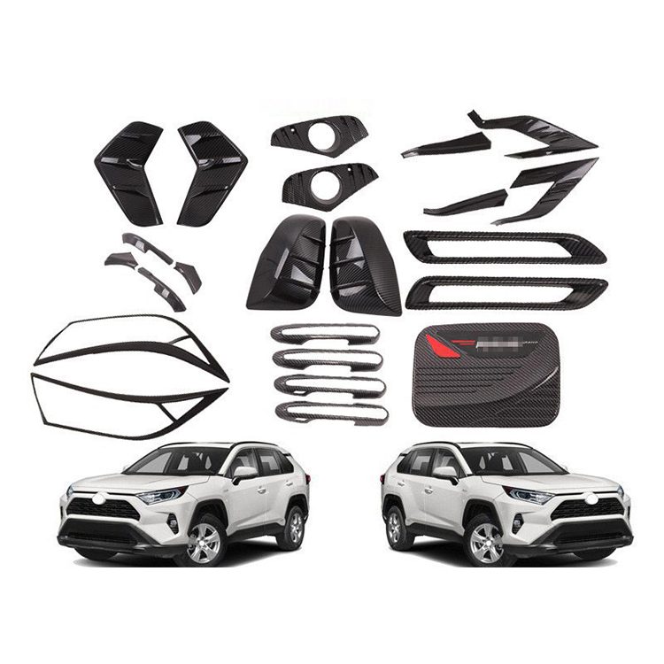 Новое поступление, КОМПЛЕКТЫ КУЗОВОВ для Toyota 2019 RAV4, ручка, крышка топливного бака, передняя и задняя противотуманная фара, крышка зеркала, Модифицированная отделка корпуса