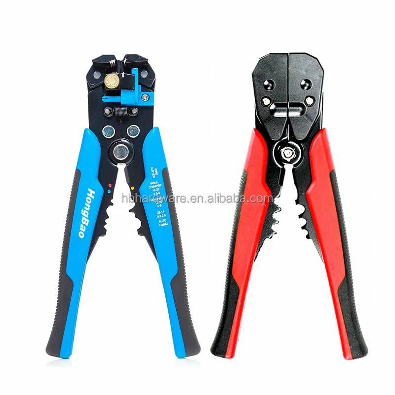 Wire Stripper 24-10 AWG 0.2-6 mm 3 in 1 Automatic 8 " Inch Self-adjusting Wire Stripping Pliers with Cutting & Crimping Function
