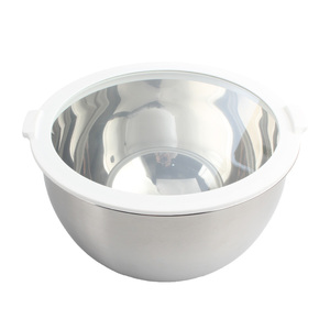 Bol mélangeur en acier inoxydable avec couvercle en verre, design minimaliste, compatible lave-vaisselle, pour usage domestique - Product Image 2