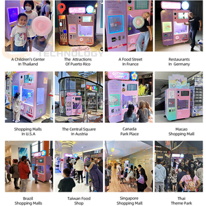 Machine distributrice automatique <span class=keywords><strong>de</strong></span> barbe <span class=keywords><strong>à</strong></span> papa pour usage commercial, offrant une production interactive et fraîche, idéale pour les attractions touristiques, les centres commerciaux et les parcs. - Product Image 4