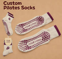Chaussettes de Pilates en coton antidérapantes pour femmes, design personnalisé de haute qualité, logo personnalisé, antidérapantes, pour yoga et Pilates
