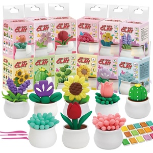Kit de <span class=keywords><strong>Arcilla</strong></span> de Secado al Aire Ultra Ligera para Niños, 12 Suculentas en Maceta, <span class=keywords><strong>Arcilla</strong></span> de Modelar de Colores, Set de Arte y Manualidades con Herramientas de Escultura - Product Image 1