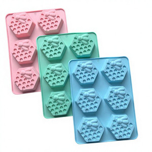 6-Cavity Oval Bee-Shaped DIY Handmade Bar <b>Soap</b> Making <b>Mold</b> Creative Biscuit <b>Mold</b> - Product Image 6