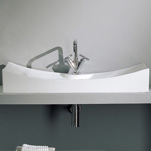 Scarabeo Tsunami moderno e rustico bagno lavabo in pietra naturale ovale lavello a mano travertino e marmo materiale - Product Image 1
