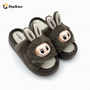 StepGrace sandal wanita, Labubu hangat musim dingin kualitas tinggi kustom sol anti selip - Product Image 2
