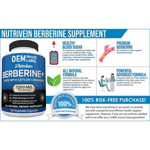 La berbérine HCL 1200mg <span class=keywords><strong>plus</strong></span> de qualité supérieure personnalisée La cannelle de Ceylan biologique favorise le métabolisme du <span class=keywords><strong>glucose</strong></span> Supplément de berbérine HCI - Product Image 6