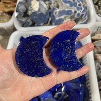 Vente en gros de cristaux de lapis-lazuli sculptés à la main, cristaux de guérison Reiki, lune en quartz, artisanat pour la décoration