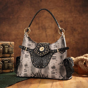 Women's Vintage Snake Print Tote Shoulder <b>Bag</b> New European American Retro Style for Independent Website - Product Image 4