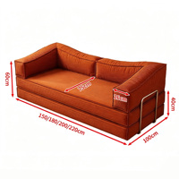 Canapé de sol modulaire en velours côtelé sans cadre, lit de repos décontracté en tissu rayé, canapé de détente bas pour salon, chambre et appartement