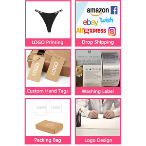 Slip <span class=keywords><strong>perizoma</strong></span> da donna <span class=keywords><strong>sexy</strong></span> a vita bassa, in maglia traspirante, <span class=keywords><strong>con</strong></span> logo in vita, ideali per tutti i giorni - Vendita all'ingrosso - Product Image 6