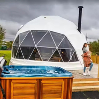 Personnalisable 6M Extérieur Igloo Dôme Géodésique Hôtel Glamping Maison Tente Double Couches Tissu Pour 7M 8M Resorts Jardins Salons