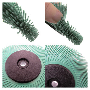 Cepillo de disco de cerdas radiales de alta calidad con mango de goma de nailon amarillo, cepillo de aguja giratorio para pulido, resistente al óxido, OEM, para jardinería exterior - Product Image 6