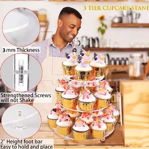 Soportes decorativos para pasteles de boda <span class=keywords><strong>real</strong></span>, encimera personalizada de Metal transparente, estantes de exhibición transparentes de 3/4/5/6/7 niveles - Product Image 1
