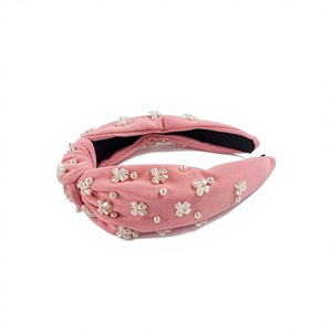 Bandeau de cheveux personnalisé créatif avec nœud papillon blanc, simple, orné de strass et de perles, accessoires pour cheveux - Product Image 3