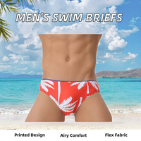Slip de bain triangle personnalisé pour homme, imprimé numérique, en Spandex/Polyester respirant, tissu 200g, découpe automatisée, 1 pièce