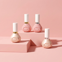 Flacon en verre de 13 ml en forme de gourde unique pour gel UV, rechargeable, pour huile à cuticules et top coat, avec bouchon et pinceau