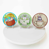 Sous-verre en bois MDF personnalisé, écologique, motif dessin animé, pour café, bière, boissons, impression couleur HD, échantillons gratuits