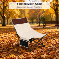 Chaise longue pliante portable personnalisée avec siège large en toile, cadre en acier et poche latérale pour la plage et le camping