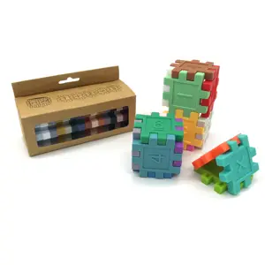 수학과 실리콘 아기 연결 퍼즐 조각, 조기 교육 유아 목욕 놀이 장난감 세트